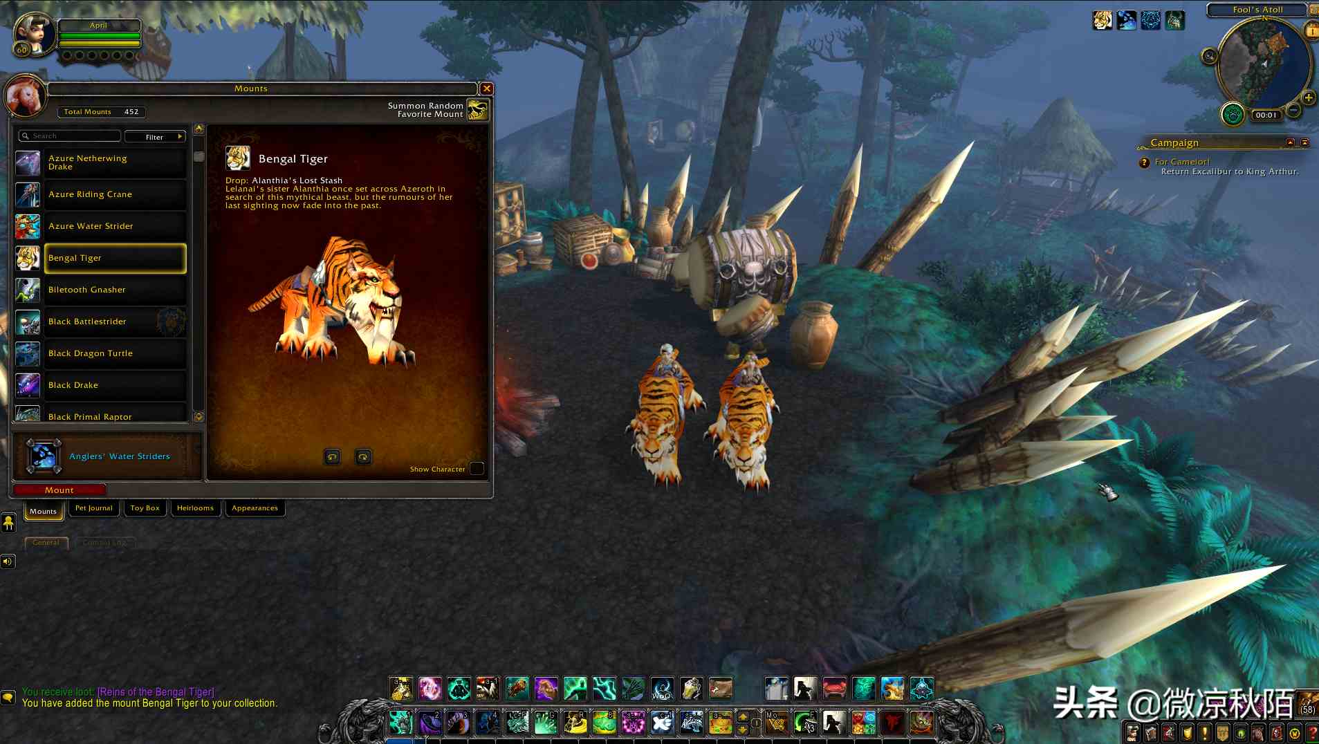 魔獸世界：絕版“老虎”坐騎回歸？全服唯一，歐皇也沒有的坐騎